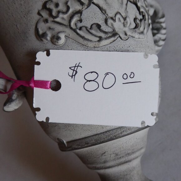 NEW SHABBY CHIC HANDLED DISTRESSED METAL URN VASE - Picture 10 of 10